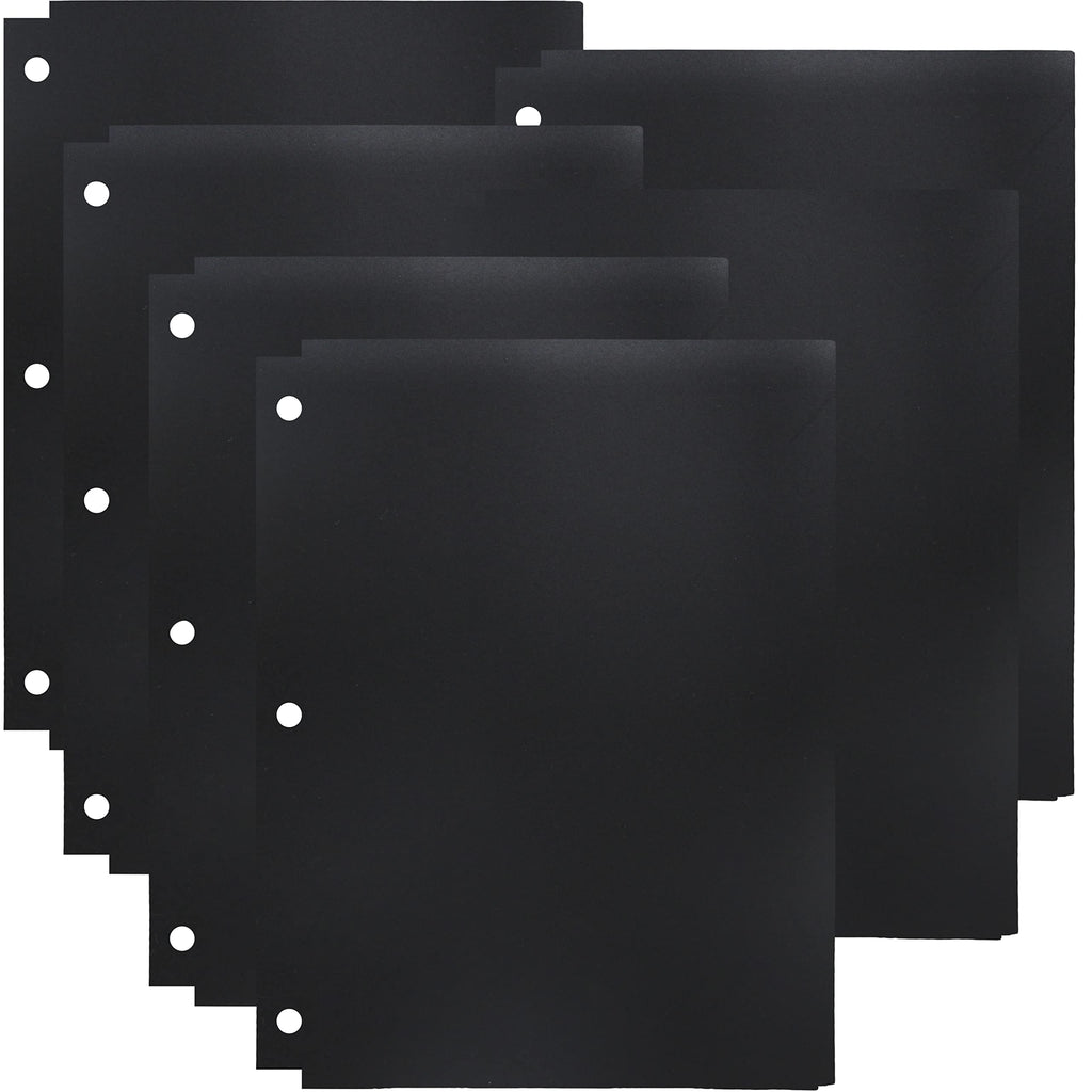 Youngever 6 Pack Heavy Duty Plastic Two Pocket Folders, Binder Dividers with Pocket, 3 Hole Punch Folder with Notches, Binder Folders