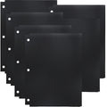 Youngever 6 Pack Heavy Duty Plastic Two Pocket Folders, Binder Dividers with Pocket, 3 Hole Punch Folder with Notches, Binder Folders