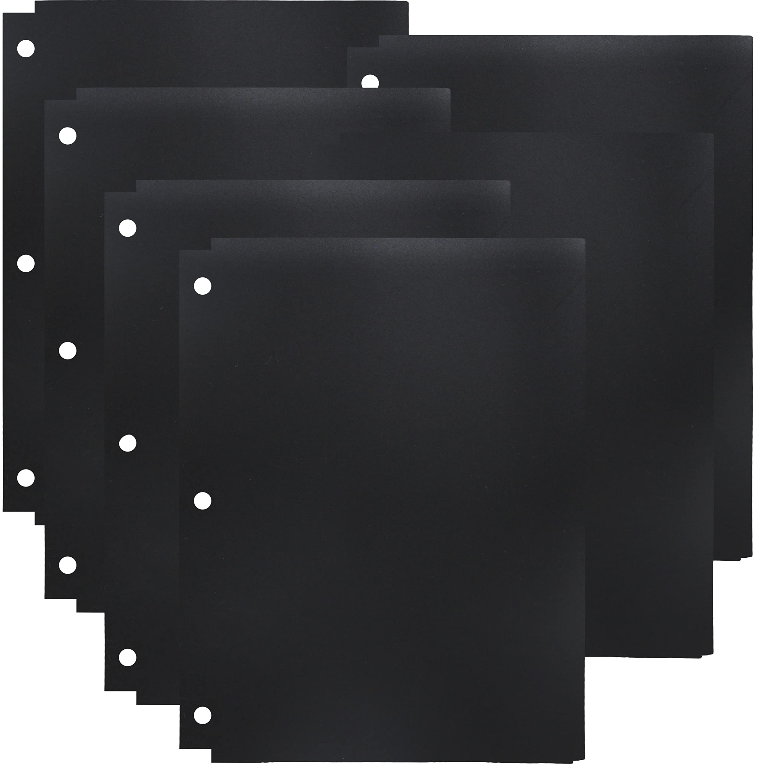 Youngever 6 Pack Heavy Duty Plastic Two Pocket Folders, Binder Dividers with Pocket, 3 Hole Punch Folder with Notches, Binder Folders