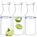 Youngever 3 Pack 35 Ounce Plastic Carafe, Reusable Clear Water Pitcher, Beverage Containers with Lids