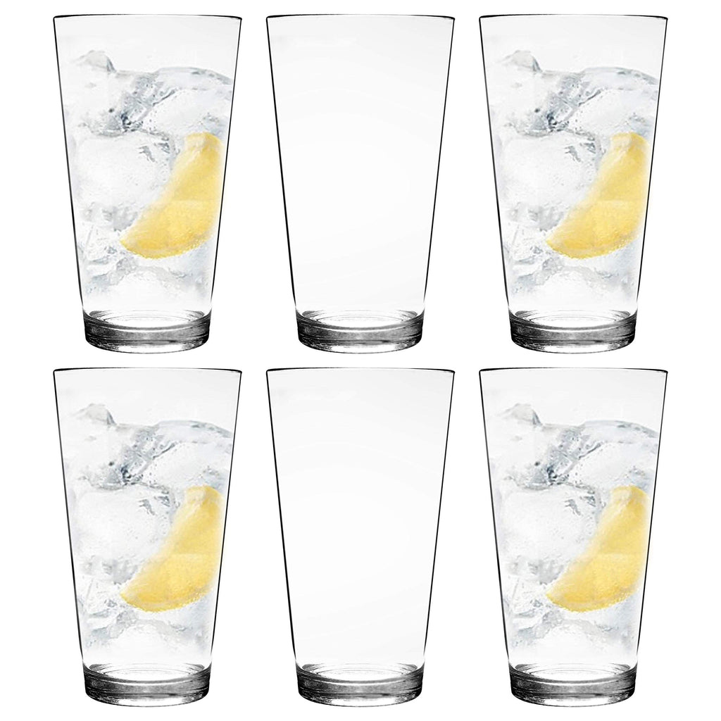 Youngever 22 oz Bistro Clear Plastic Tumblers, Plastic Drinking Glasses, Reusable Plastic Cups, Unbreakable Glasses, Set of 6