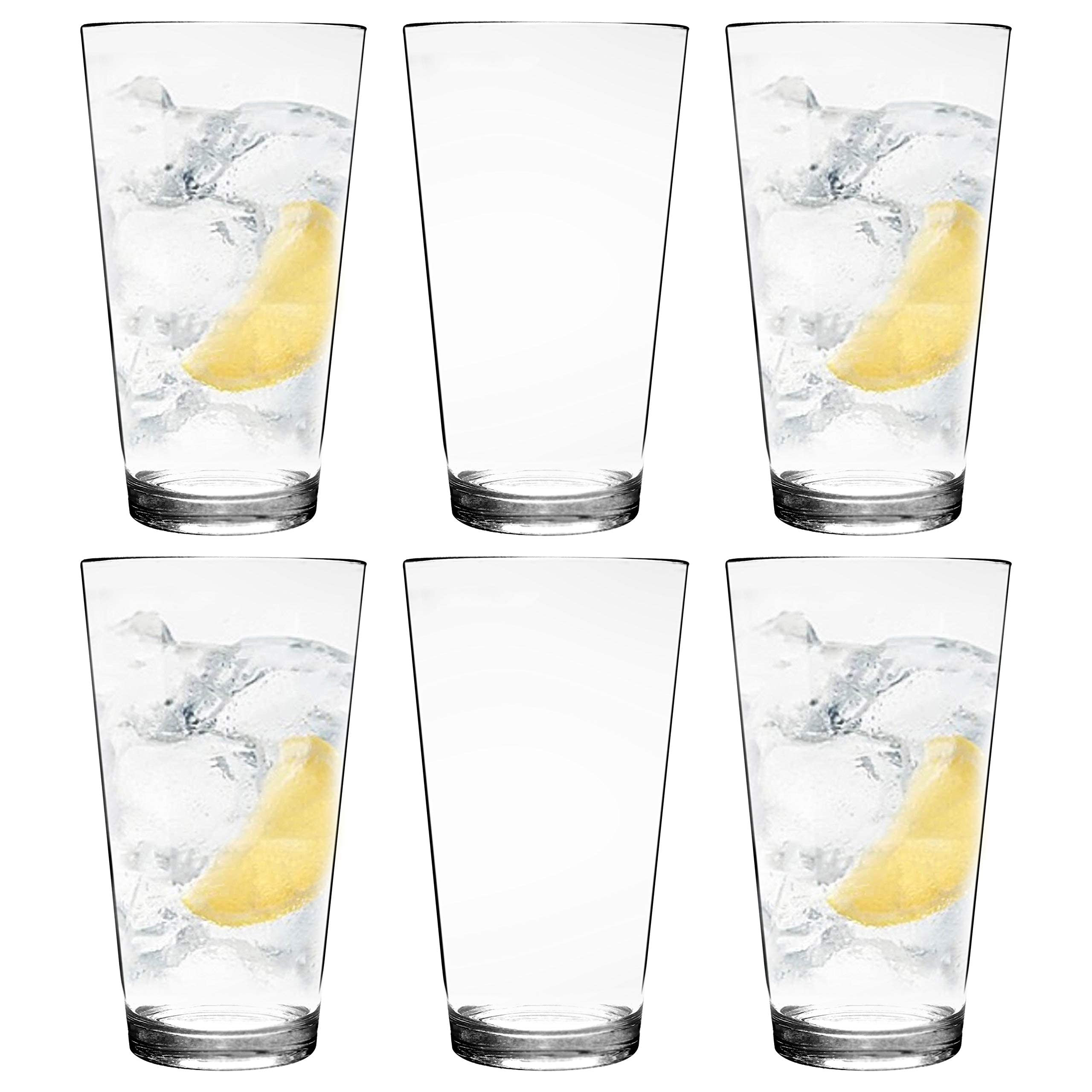 Youngever 22 oz Bistro Clear Plastic Tumblers, Plastic Drinking Glasses, Reusable Plastic Cups, Unbreakable Glasses, Set of 6