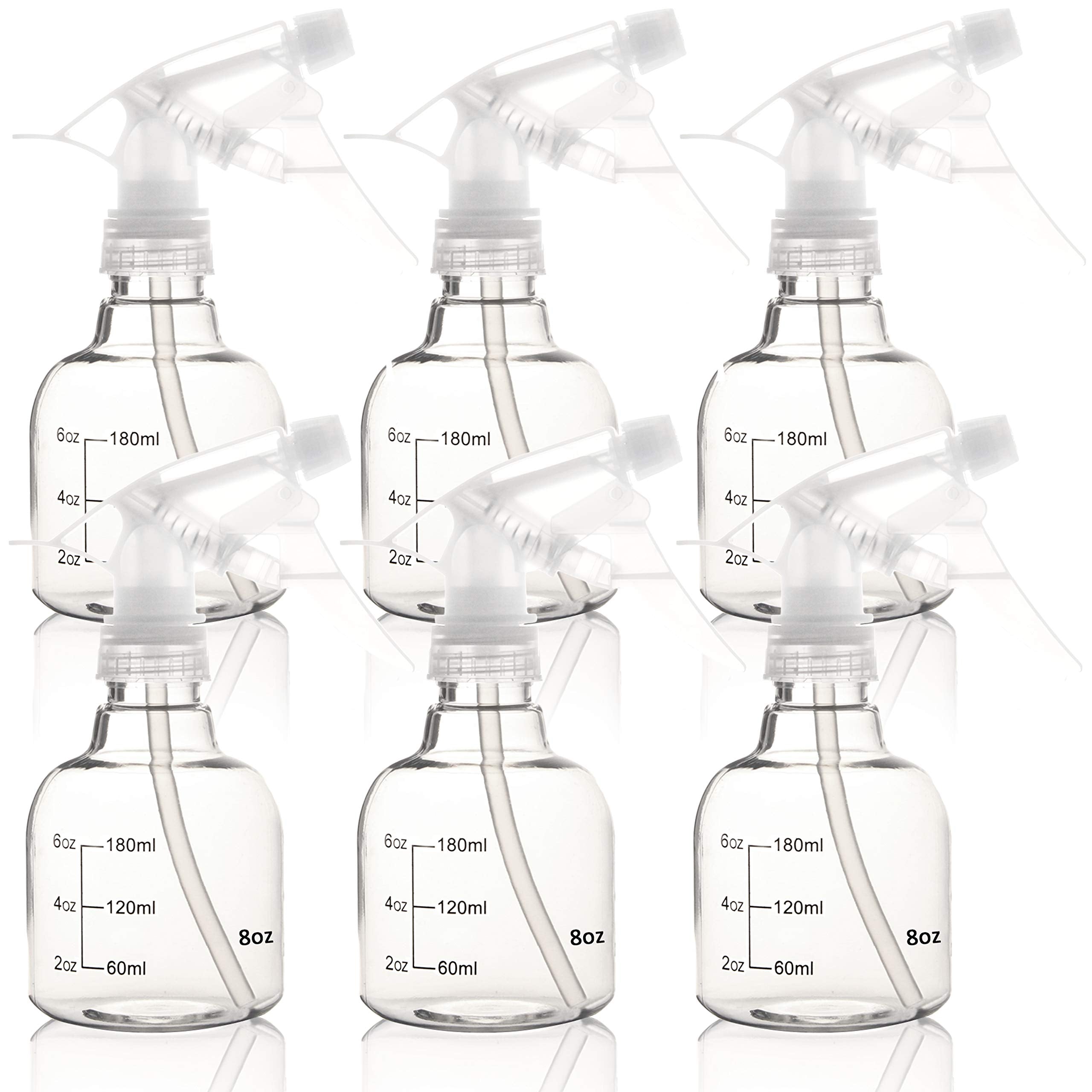 Youngever 6 Pack Empty Plastic Spray Bottles, Spray Bottles for Hair and Cleaning Solutions