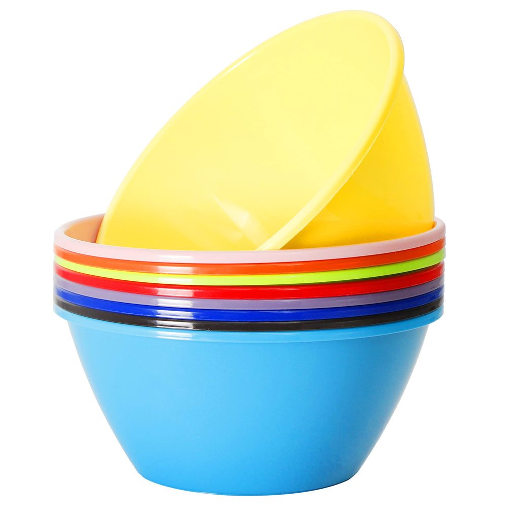 Youngever 11 inch 120 Ounce Plastic Mixing and Serving Bowls, Large Popcorn Bowls, Salad Bowls, Chip and Dip Serving Bowls, Set of 9