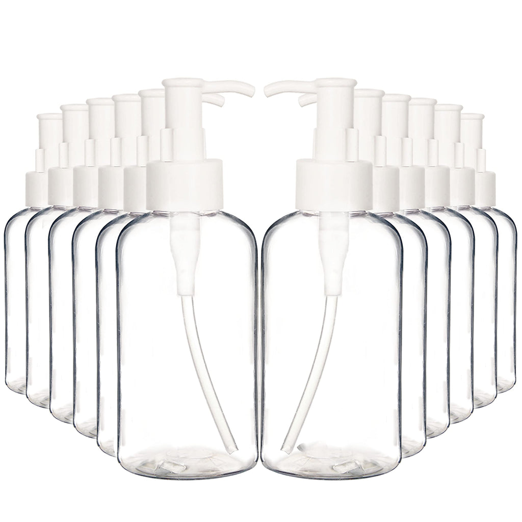 Youngever 12 Pack Plastic Pump Bottles, Refillable Plastic Pump Bottles with Travel Lock