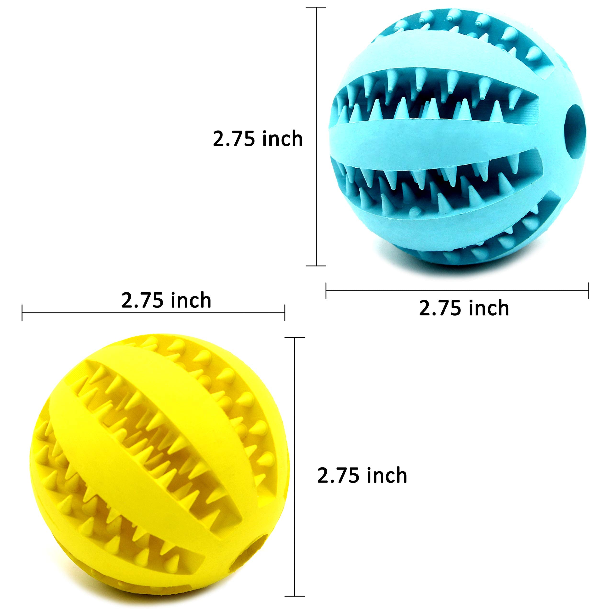 Youngever 2 Pack Dog Ball Toys for Pet Tooth Cleaning, Chewing, Fetching, Treat Ball Food Dispensing Toys