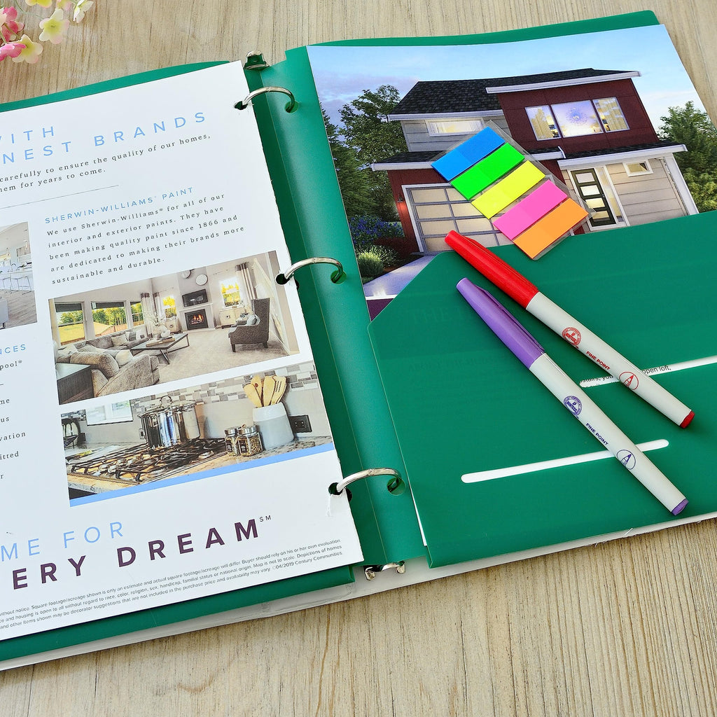 Youngever 6 Pack Heavy Duty Plastic Two Pocket Folders, Binder Dividers with Pocket, 3 Hole Punch Folder with Notches, Binder Folders