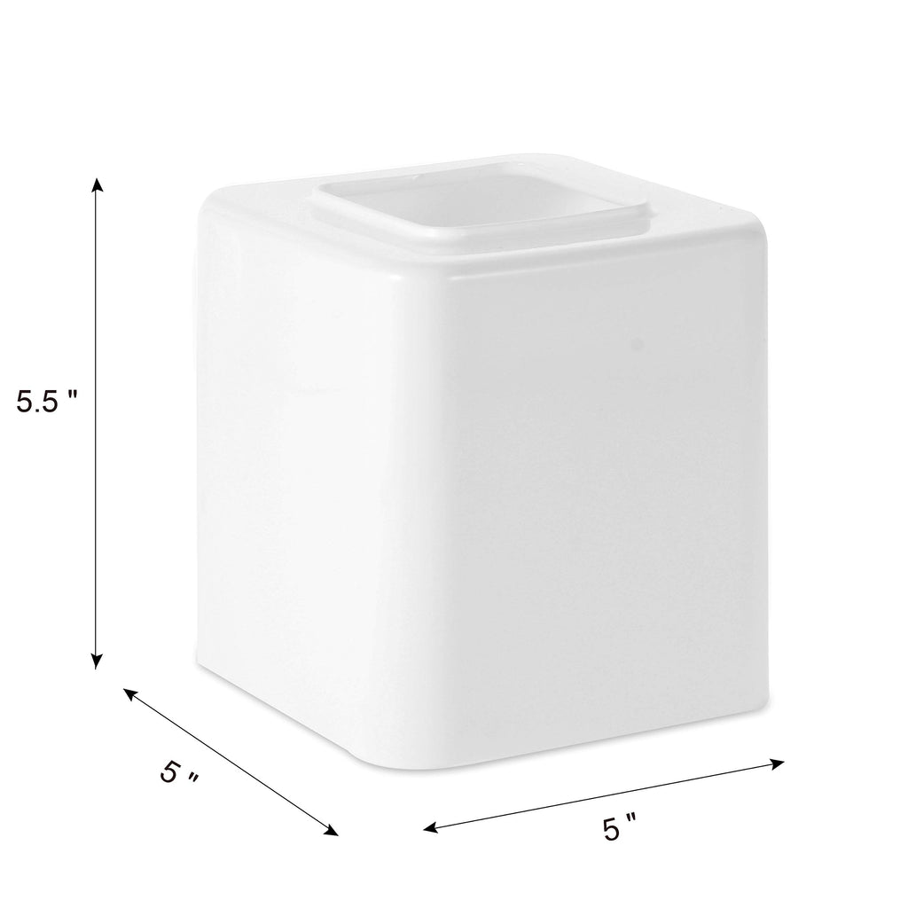 Youngever 2 Pack Tissue Box Covers, Plastic Square Tissue Box Holders, Square Napkin Box Holders