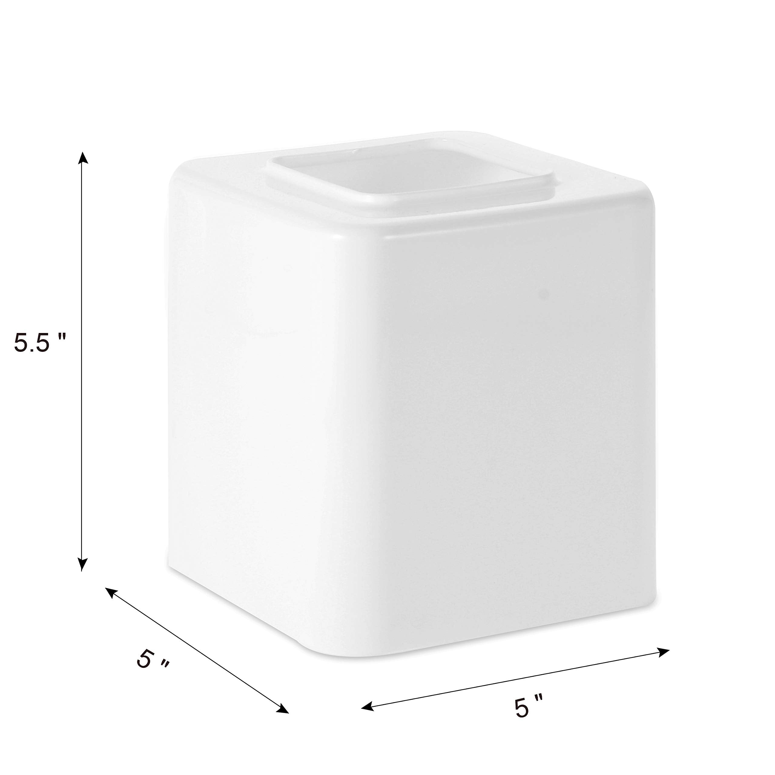 Youngever 2 Pack Tissue Box Covers, Plastic Square Tissue Box Holders, Square Napkin Box Holders