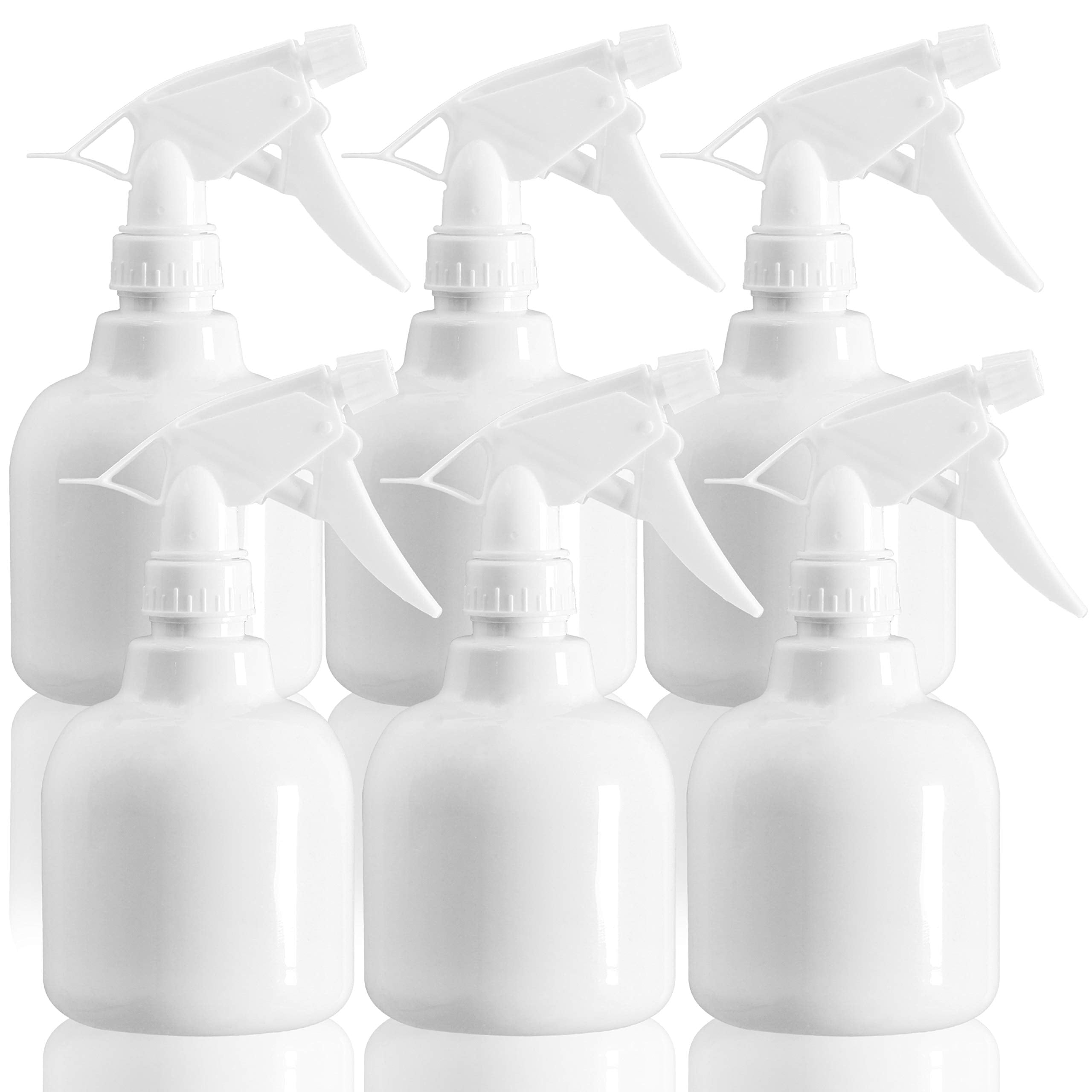Youngever 6 Pack Empty Plastic Spray Bottles, White Spray Bottles for Hair and Cleaning Solutions