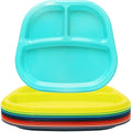 Youngever 3-Compartment Divided Plastic Kids Tray, 3 Compartment Plates, Set of 9