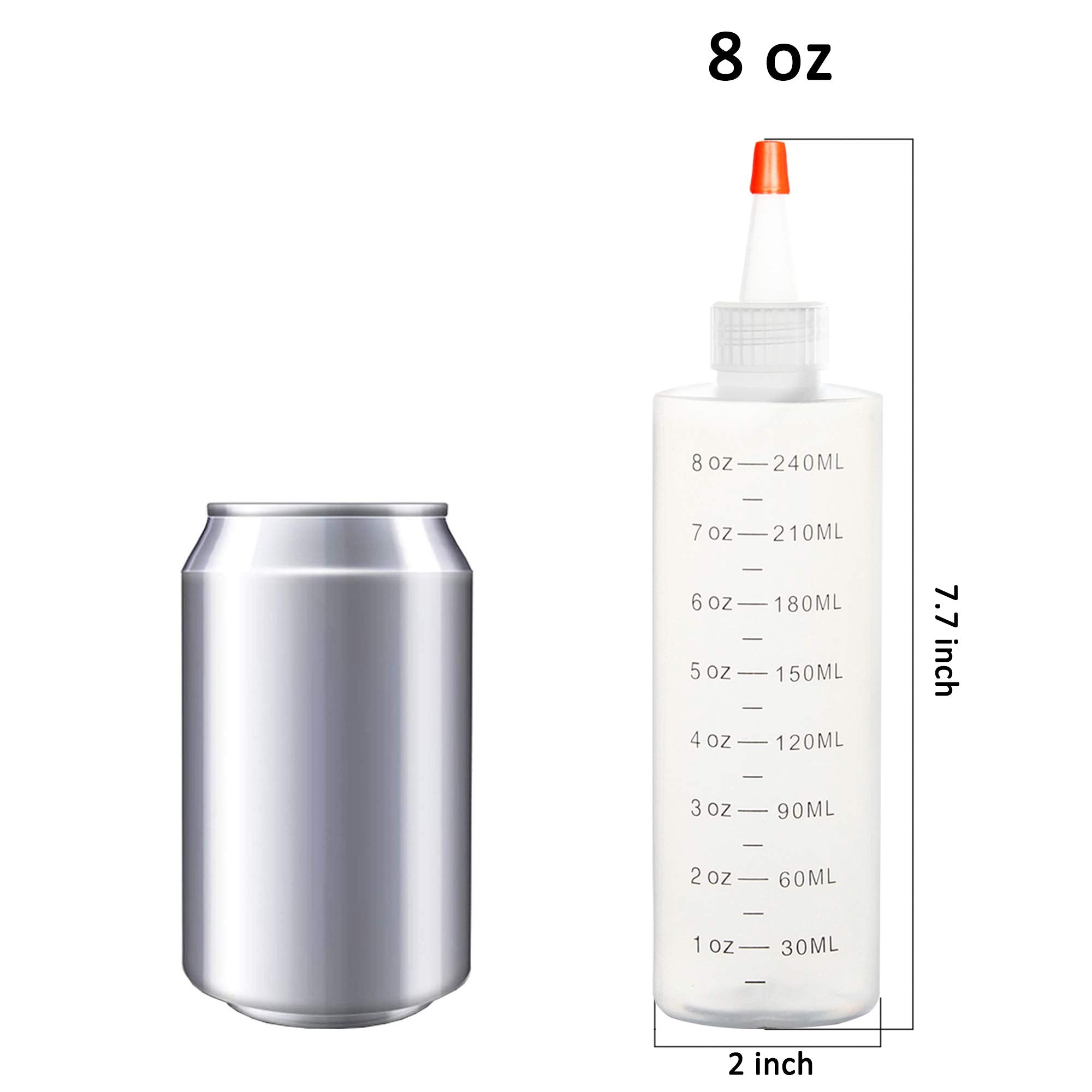 Youngever 10 Pack 8 Ounce Plastic Squeeze Bottles, Plastic Sauce Bottles