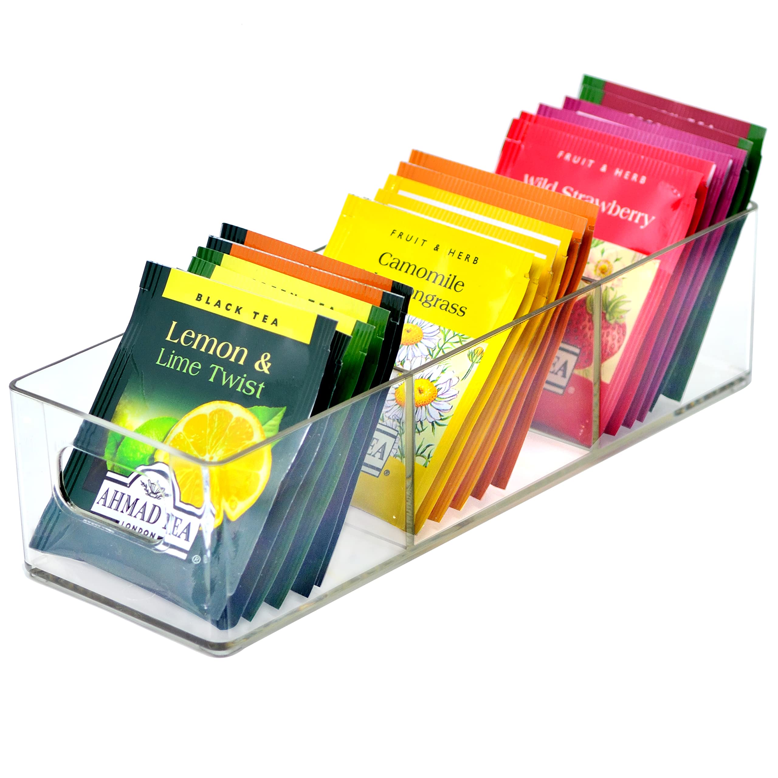 Youngever 2 Pack Plastic Tea Packet Organizers, Tea Bag Holder, Tea Bag Storage, 8.5" x 3" x 2"