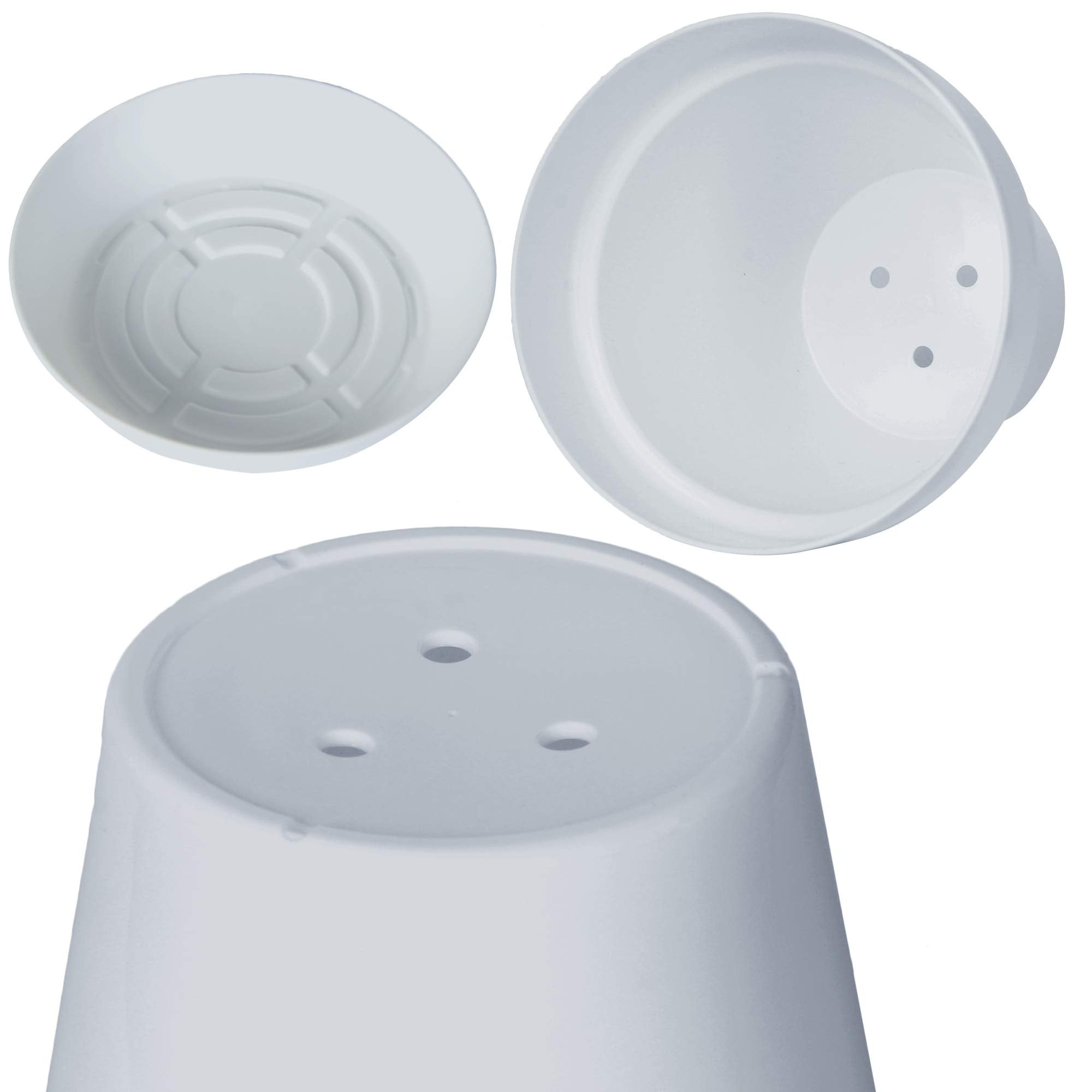 Youngever 7 Pack 6.5 Inch Plastic Planters, Indoor Flower Plant Pots, Classic Decorative Gardening Pot with Drainage