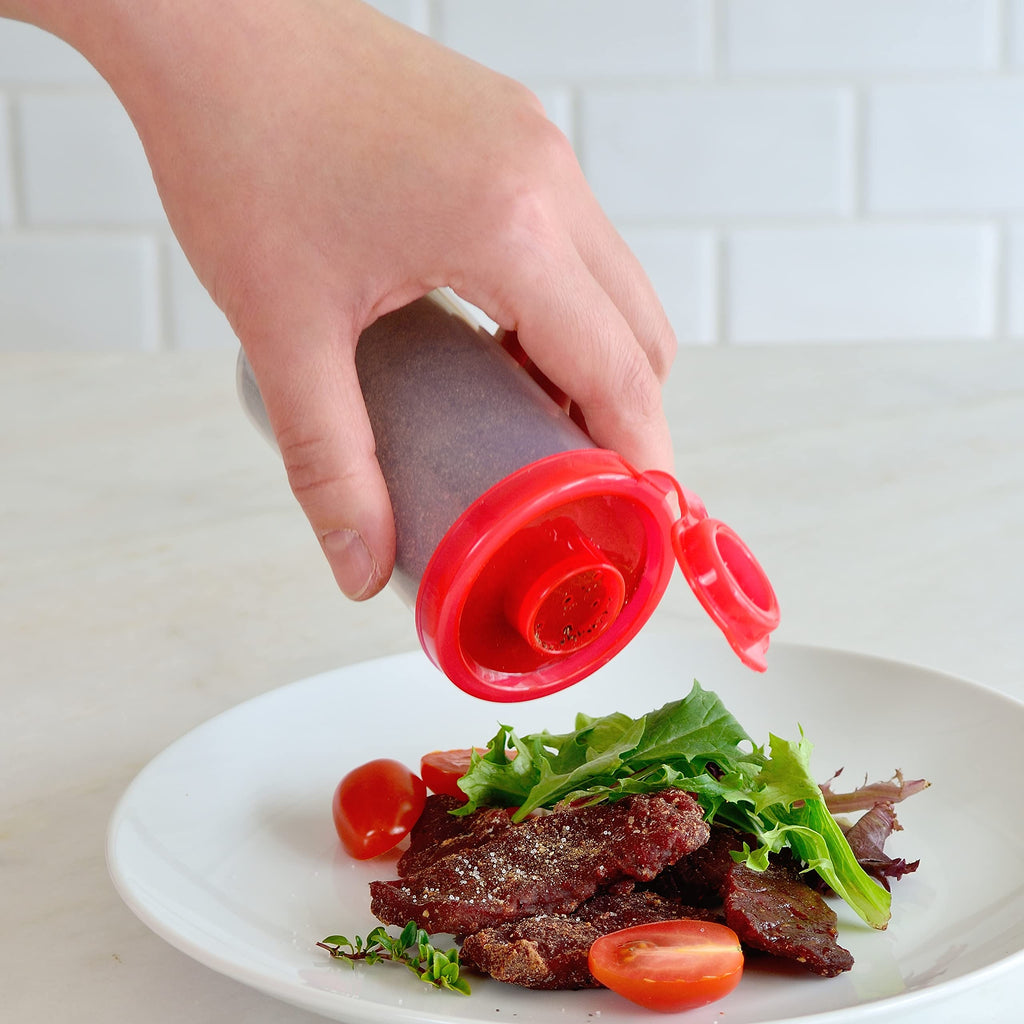 Youngever 3 Pack Plastic Salt and Pepper Shakers, Clear Salt and Pepper Containers with Lid, Plastic Spice Jar, Spice Dispenser