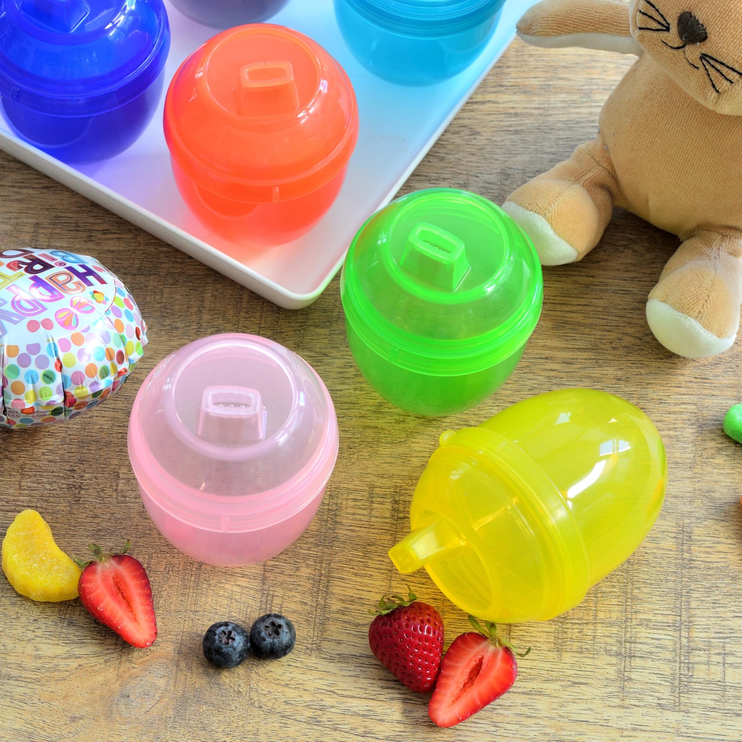 Youngever 9 Pack 7 Ounce Kids Sippy Cups, 9 Assorted Color Sippy Cups for Infant, Toddler (No Lid)