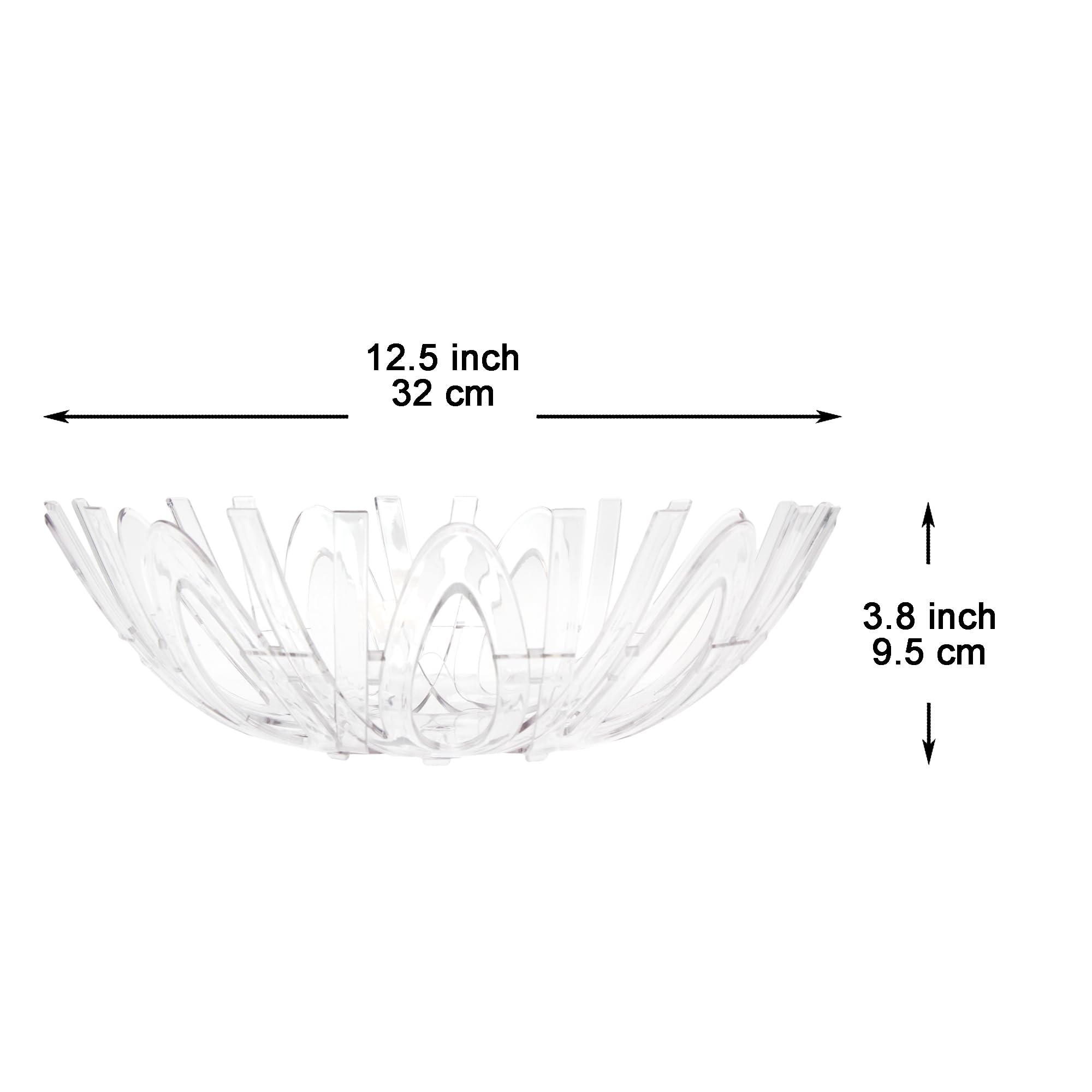 Youngever 2 Pack 12.5 Inch Large Fruit Bowl, Plastic Fruit Basket, Lightweight Fruit Bowl, Shatterproof Countertop Fruit Basket, Modern Design