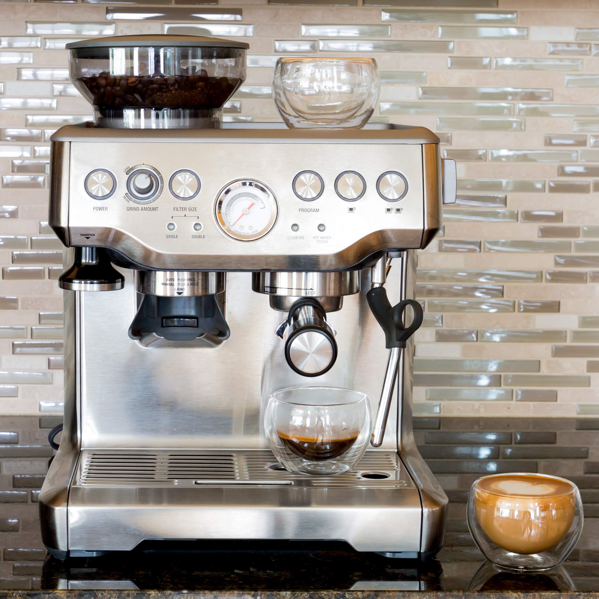 Youngever 3 Pack Espresso Cups, Double Wall Thermo Insulated Espresso Cups, Glass Coffee Cups, 5.5 Ounce (Wide)