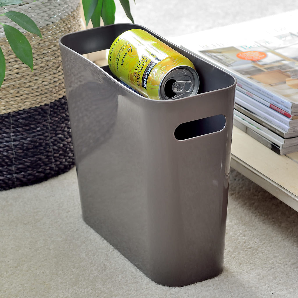 Youngever 1.5 Gallon Slim Trash Can, Re-usable 5.67L Plastic Garbage Container Bin, Small Trash Bin with Handles for Home Office, Living Room, Study Room, Kitchen, Bathroom