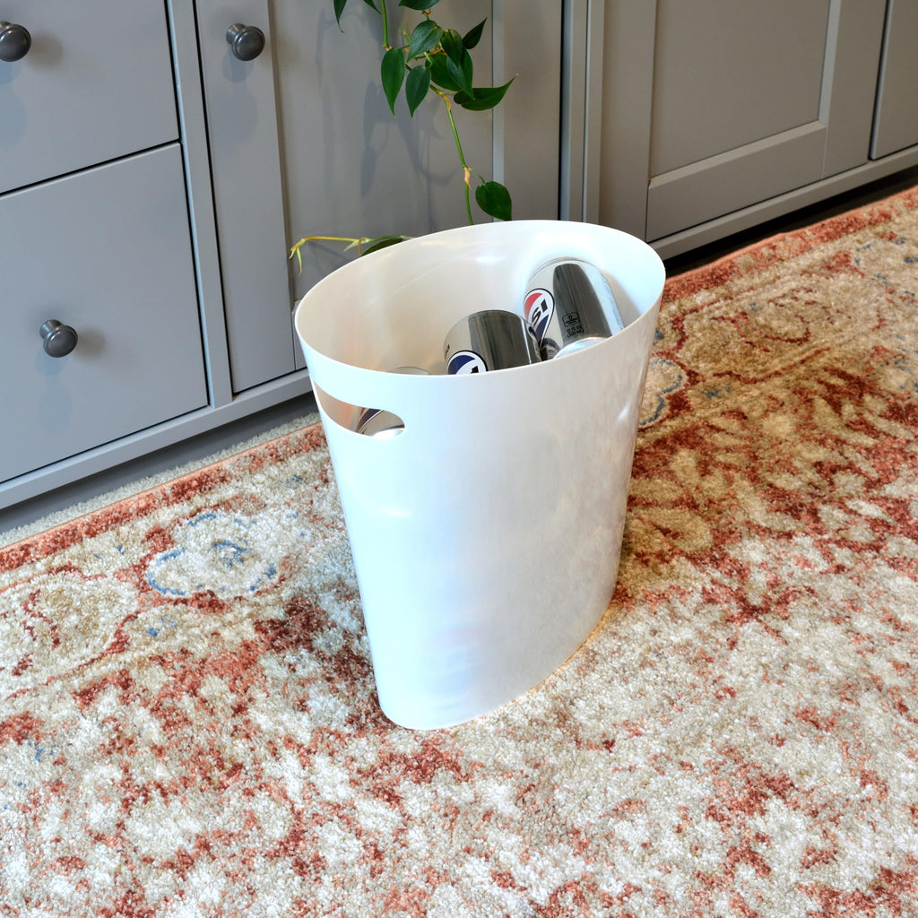 Youngever 2 Gallon Slim Trash Can, Plastic Garbage Container Bin, Small Trash Bin with Handles for Home Office, Living Room, Study Room, Kitchen, Bathroom (2 Pack)