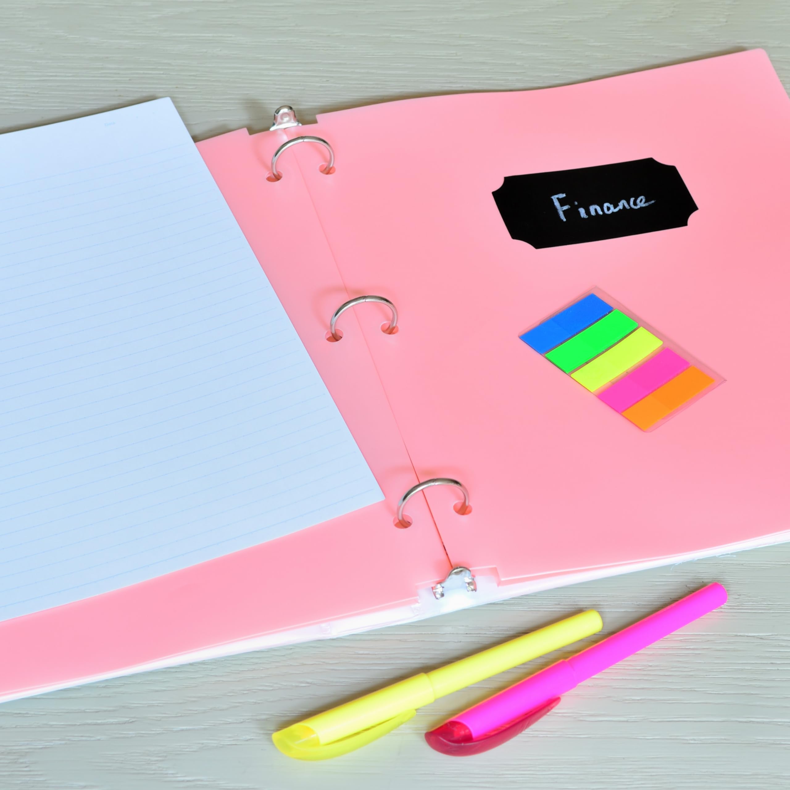 Youngever 6 Pack Heavy Duty Plastic Two Pocket Folders, Binder Dividers with Pocket, 3 Hole Punch Folder with Notches, Binder Folders