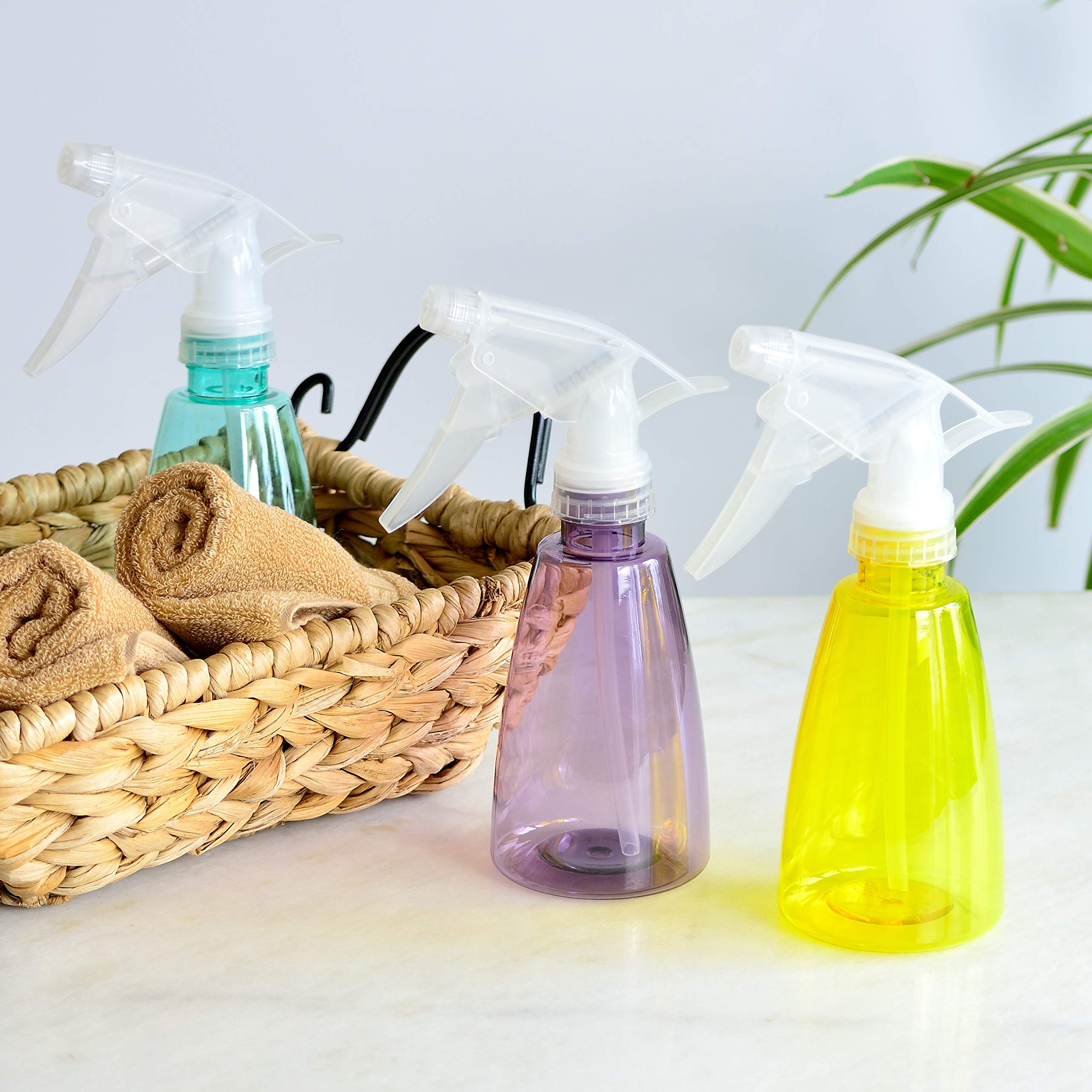 Youngever 6 Pack Empty Plastic Spray Bottles, Spray Bottles for Hair and Cleaning Solutions in 6 Colors