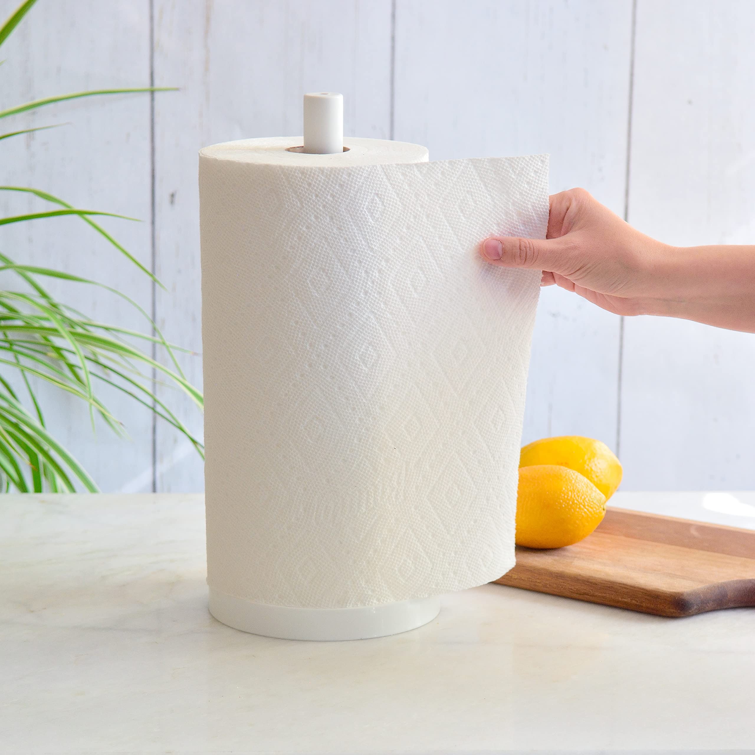 Youngever Plastic Paper Towel Holder, Upright Towel Holder Stand for Kitchen, Bathroom, and Dining Room