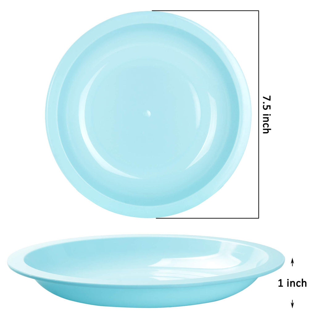 Youngever 9 Pack 20cm Small Plastic Plates, Kids Plates, Re-usable Toddler Plates, Snack Plates, Microwave Safe, Dishwasher Safe, Set of 9