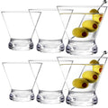 Youngever 6 Pack Plastic Martini Glasses, 10 Ounce Shatterproof Martini Cups, Stemless Martini Glasses