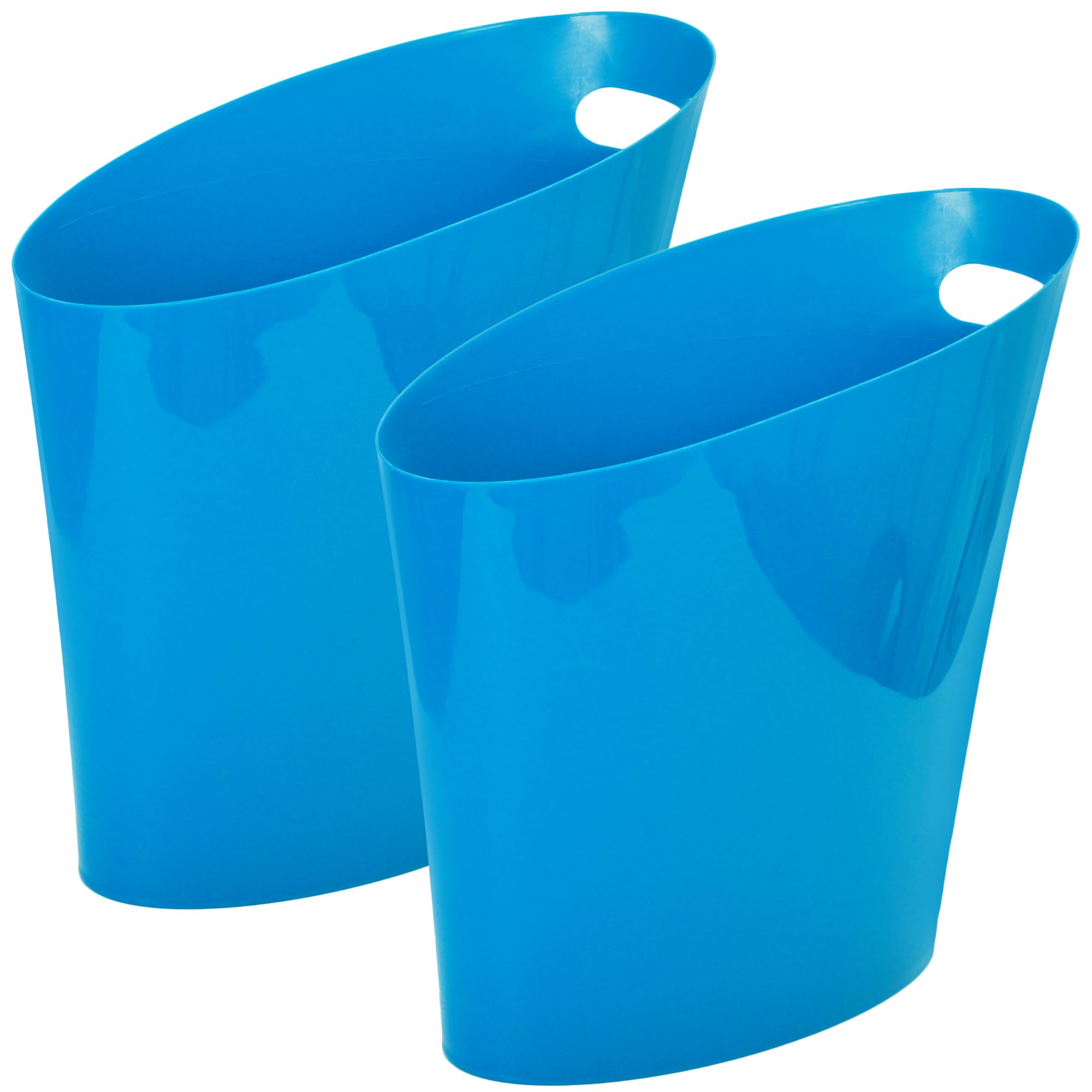 Youngever 2 Gallon Slim Trash Can, Plastic Garbage Container Bin, Small Trash Bin with Handles for Home Office, Living Room, Study Room, Kitchen, Bathroom (2 Pack)