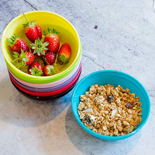 Youngever 18 Sets 8 ounce Kids Bowls with Lids (18 Bowls + 18 Lids), Small Food Storage Containers, Toddler Bowls with Lids, Set of 18 in 9 Assorted Colors