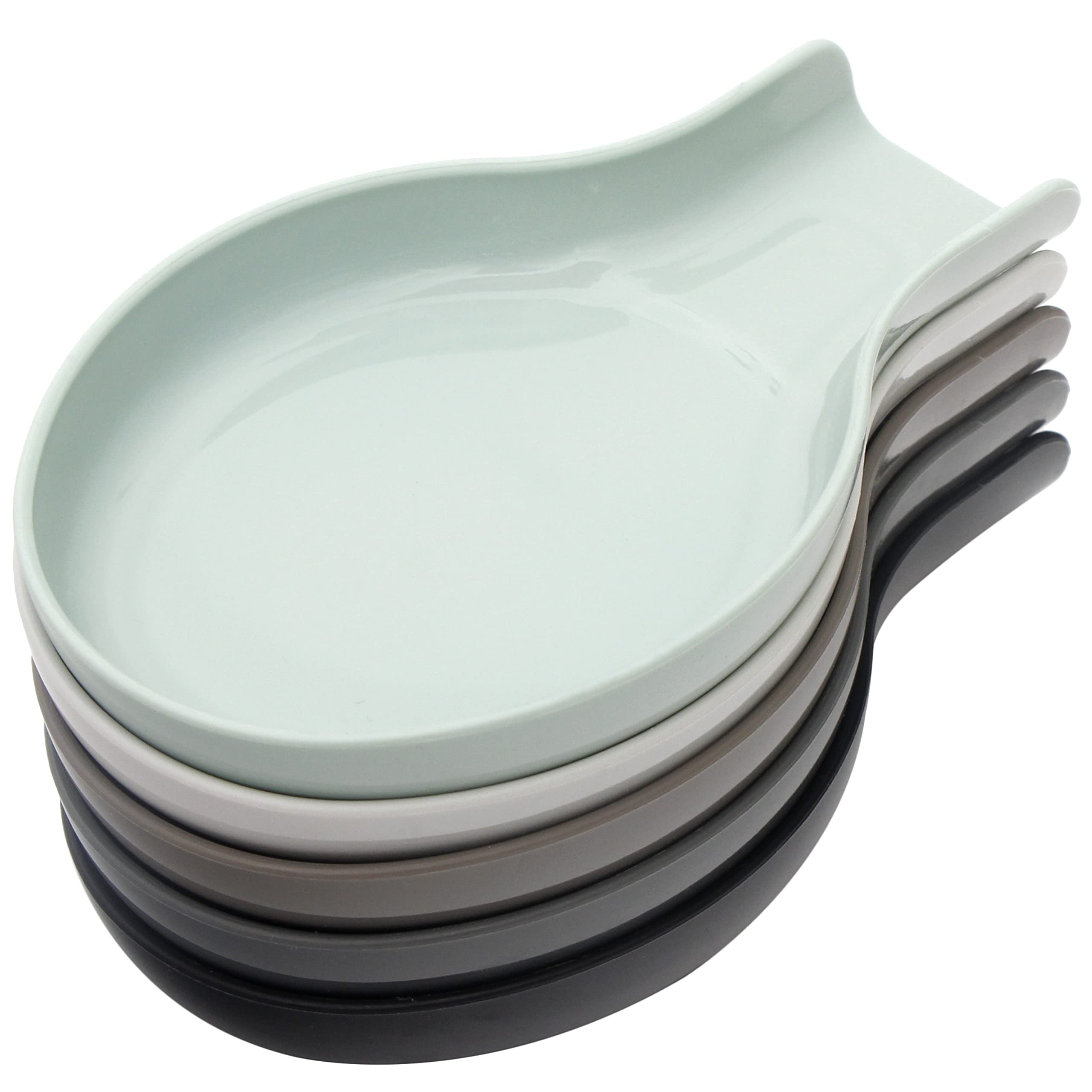 Youngever 5 Pack Plastic Spoon Rests, Kitchen Utensil Holders, Plastic Spoon Holders