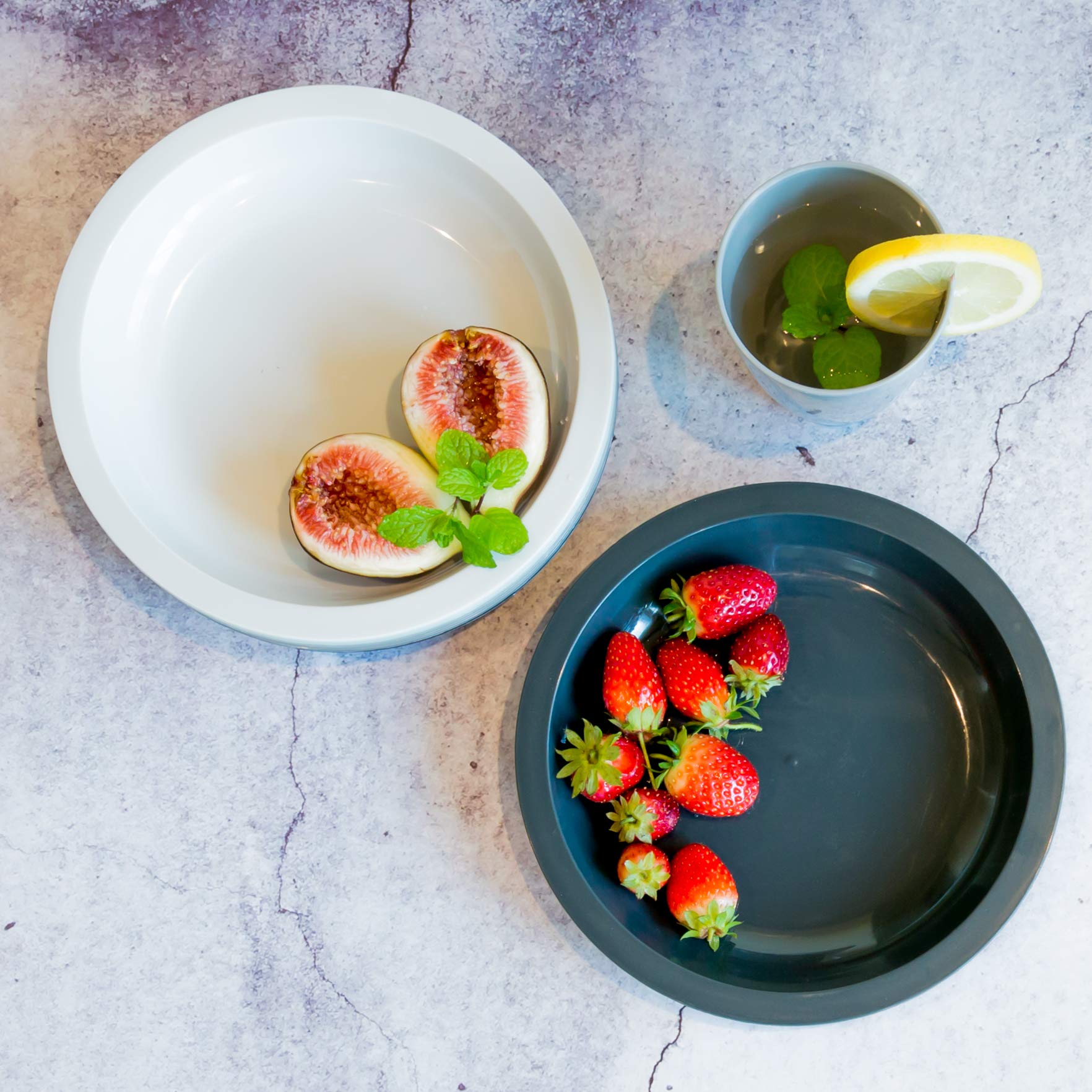 Youngever 54pc Plastic Dining Utensil Set, BPA Free, Dishwasher Safe, Toddler Dinnerware & Silverware, Set of 9 Urban Colors