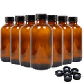 Youngever 16 Pack Amber Glass Bottles with Lids, Refillable Container for Essential Oils, Vanilla Extract and more
