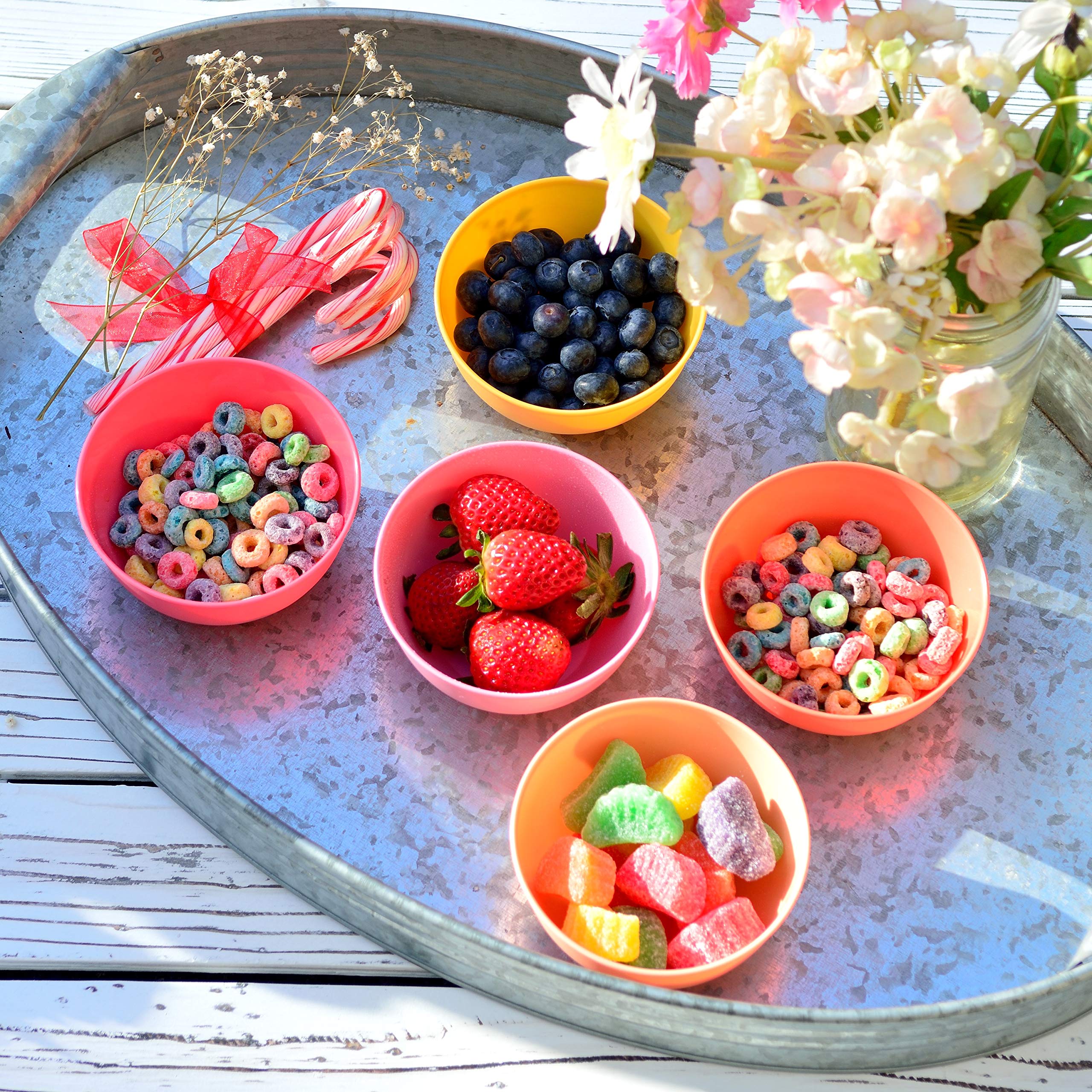 Youngever 9 Pack 10 Ounce Plastic Bowls, Kids Plastic Bowls, Set of 9