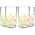Youngever 4 Pack 9 Ounce Plastic Tumblers, Plastic Glasses, Cafe Break-Resistant Drinking Glasses, Shatterproof Beverage Tumblers, Reusable | NO BPA | Top-rack Dishwasher Safe (3D Confetti)