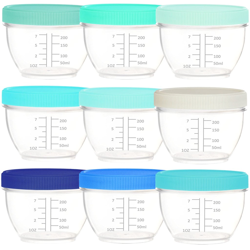 Youngever 18 Pack 1 Cup Small Food Containers with Lids, 8 Ounce Food Storage Containers, Condiment, and Sauce Containers with Lids Labels