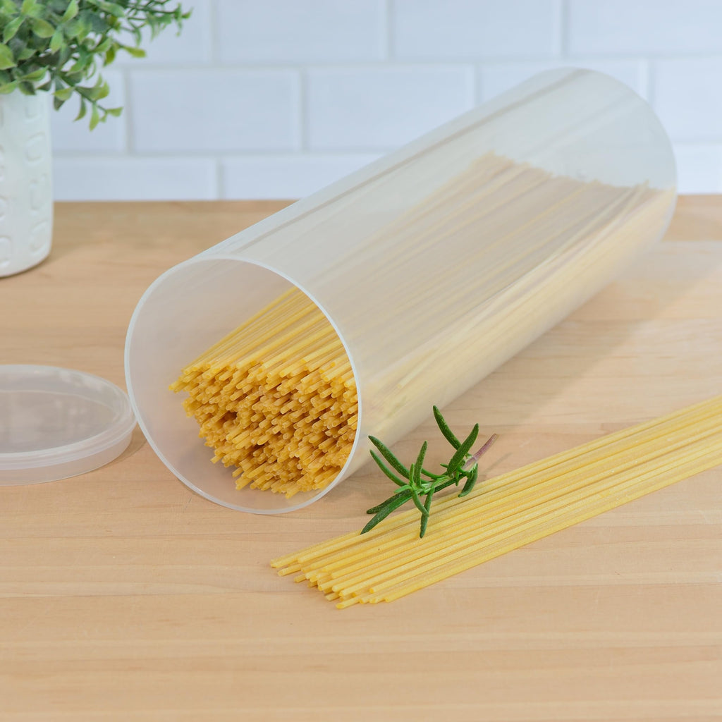 Youngever Plastic Spaghetti Container, Spaghetti Jar, 60OZ Pasta Container Storage With Lid, Food Storage For Noodles Beans Straws, Food Storage Container with Lid
