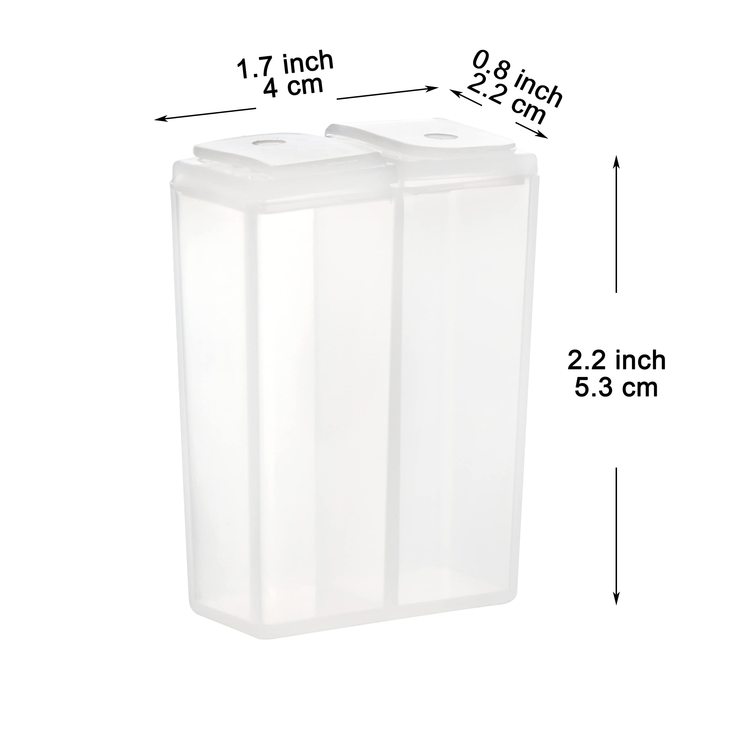 Youngever 4 Pack Plastic Salt and Pepper Shaker Set, Clear Salt and Pepper Containers with Lid, Plastic Spice Jar, Spice Dispenser To Go Set for Travel Camping Picnic Outdoors Kitchen Lunch Boxes.