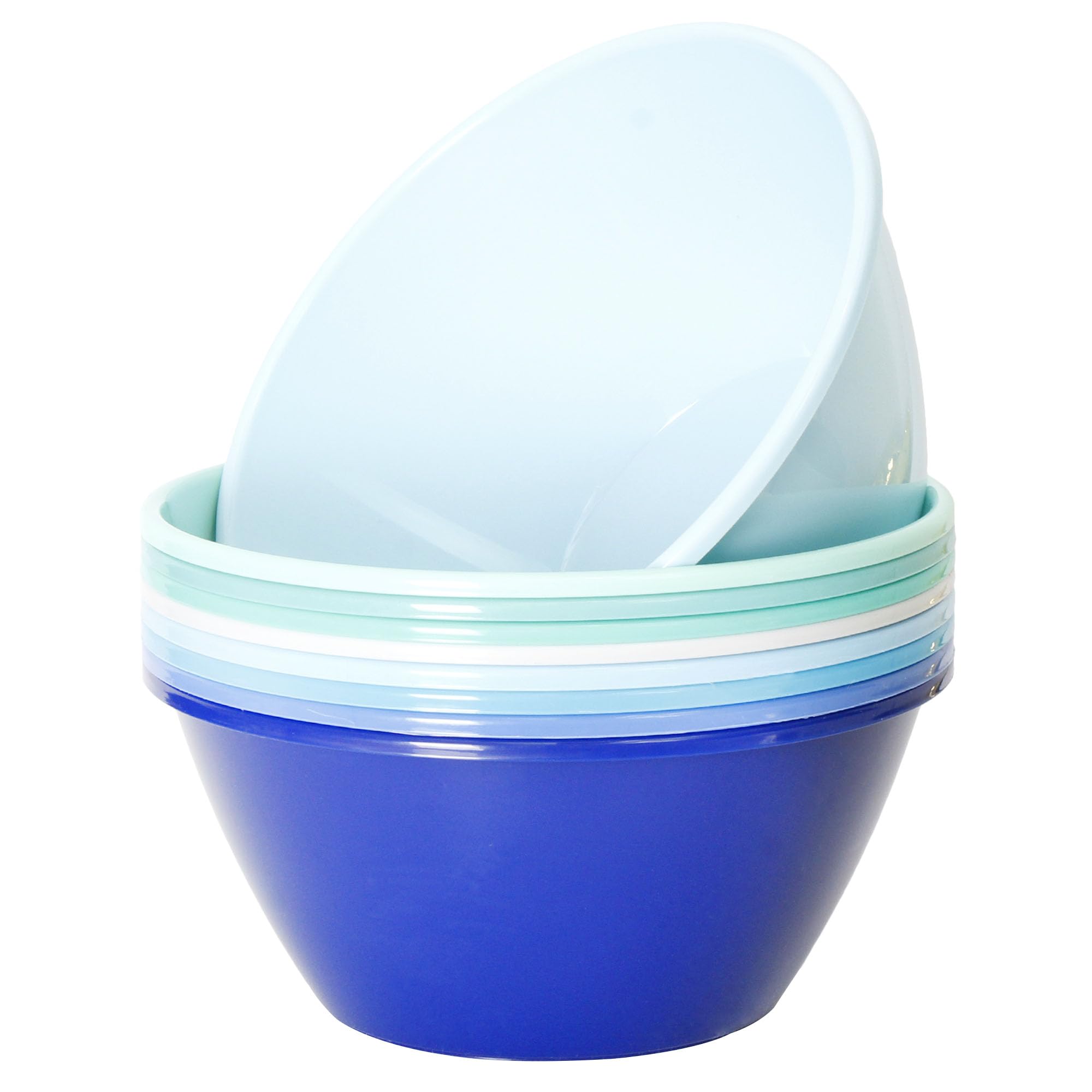 Youngever 9 inch 80 Ounce Plastic Mixing and Serving Bowls, Popcorn Bowls, Salad Bowls, Chip and Dip Serving Bowls, Set of 9