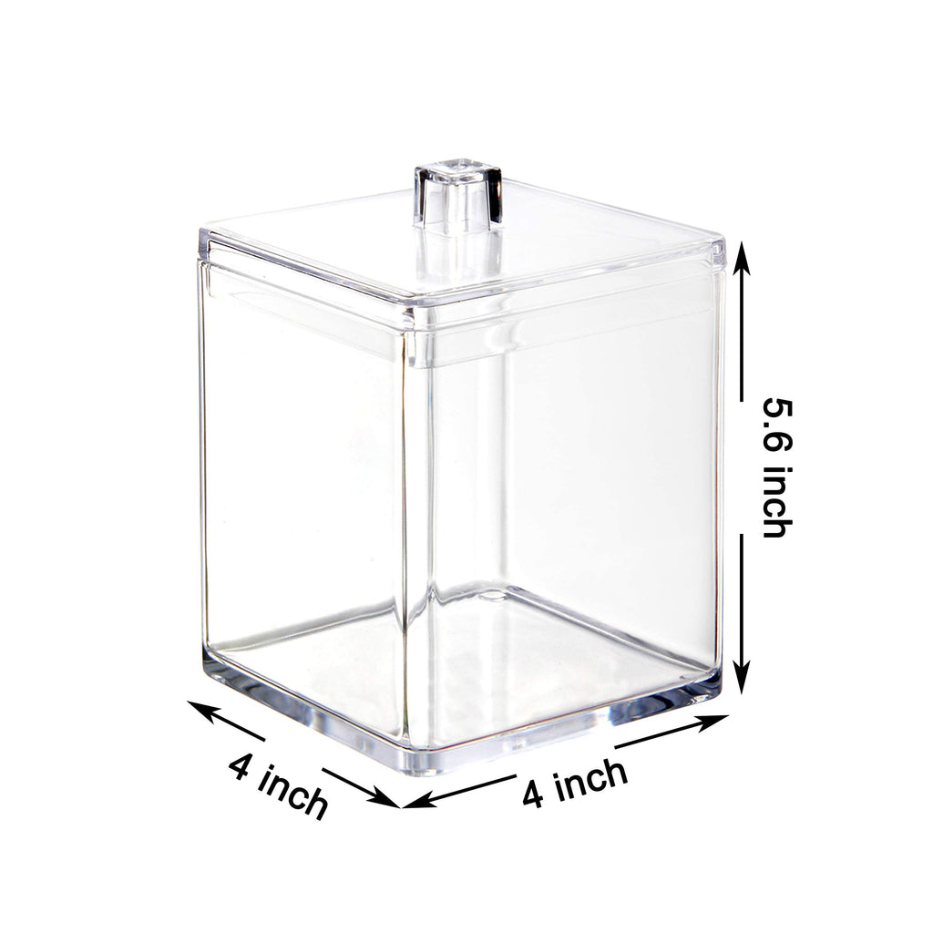 Youngever Clear Plastic Apothecary Jar, Square Shape