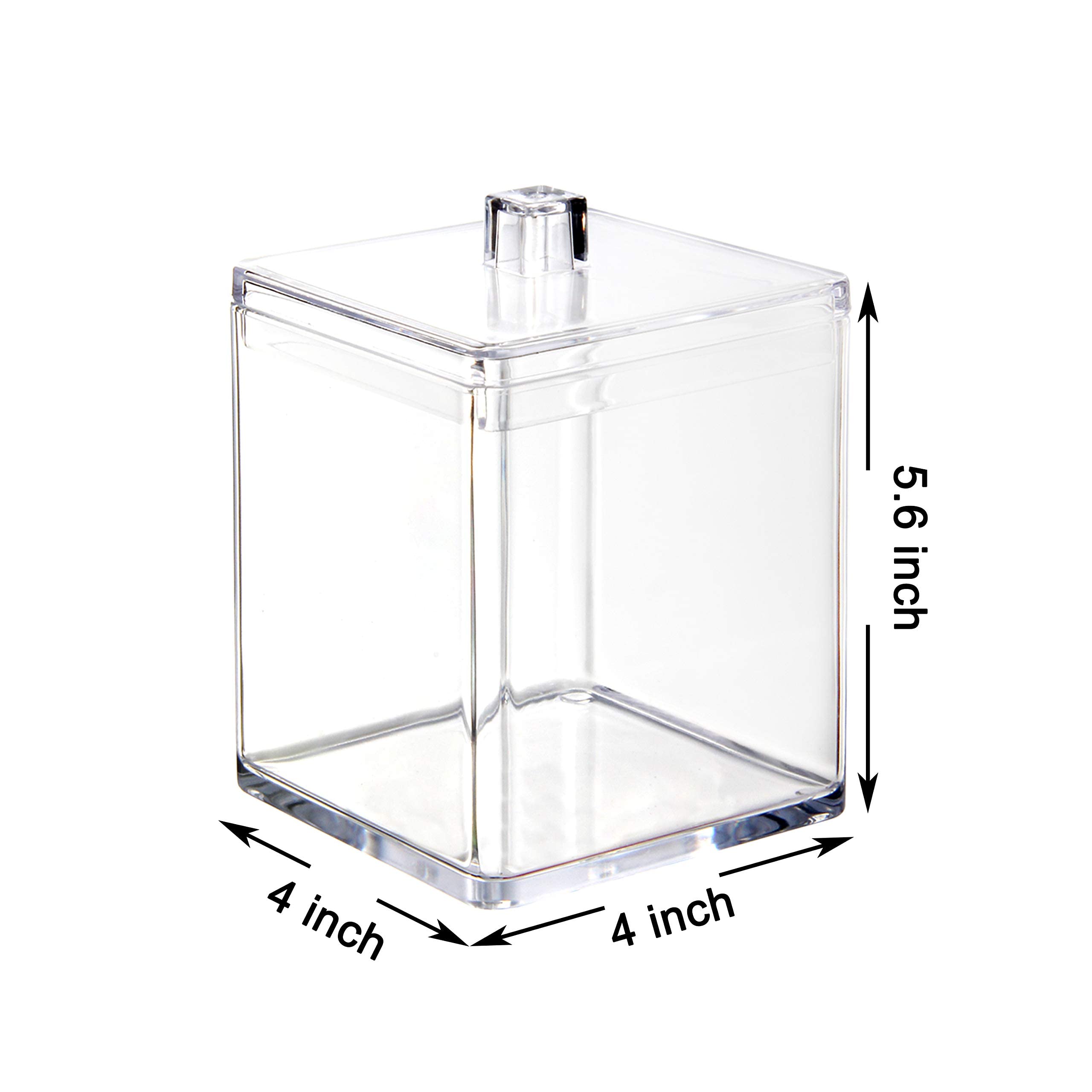 Youngever Clear Plastic Apothecary Jar, Square Shape