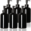 Youngever 6 Pack Plastic Pump Bottles 12 Ounce, Refillable Plastic Pump Bottles with Travel Lock