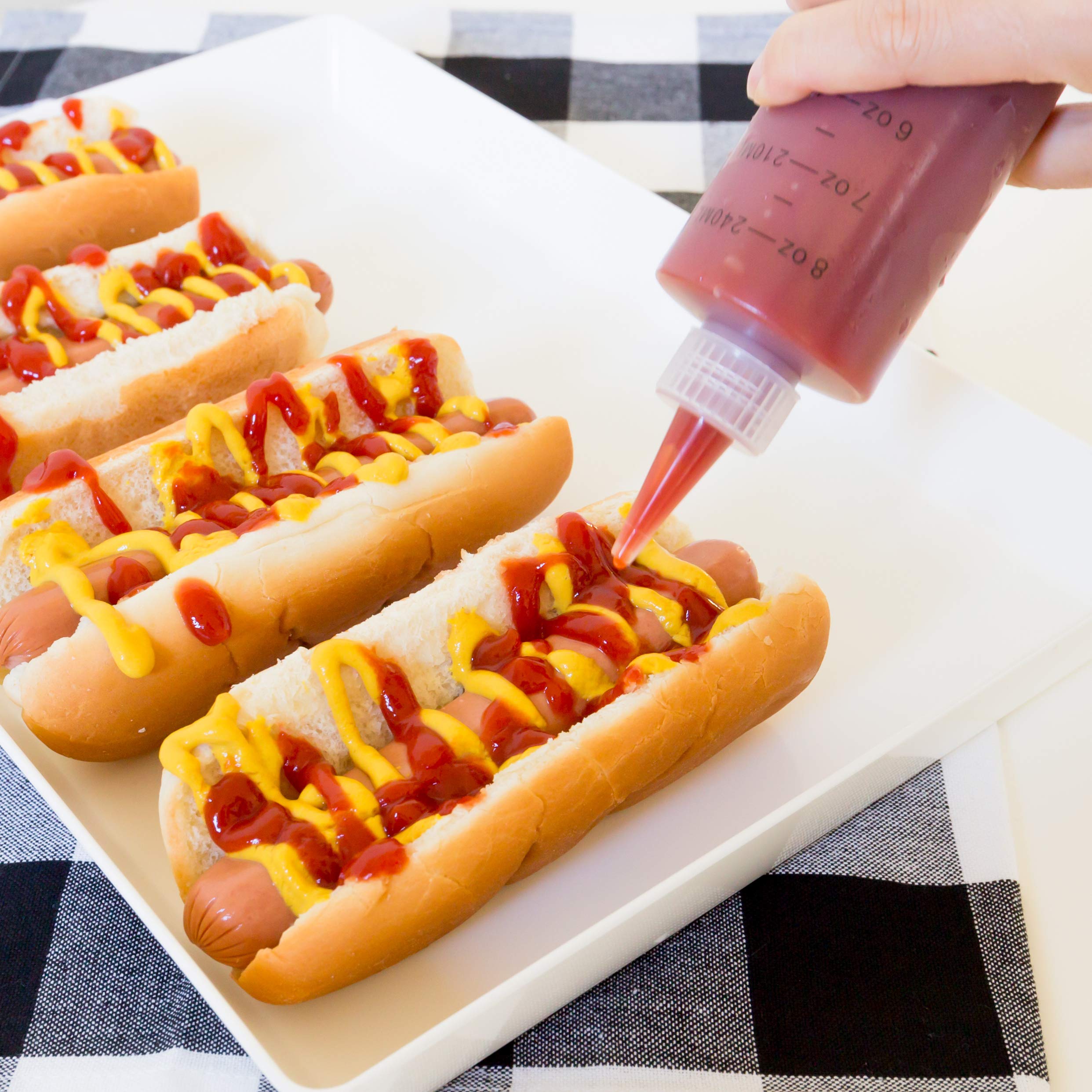 Youngever 10 Pack 8 Ounce Plastic Squeeze Bottles, Plastic Sauce Bottles