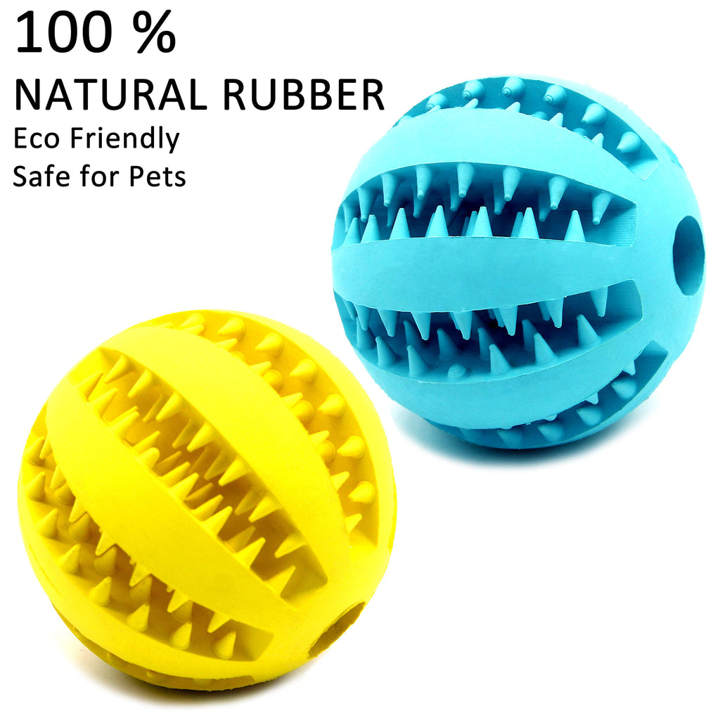 Youngever 2 Pack Dog Ball Toys for Pet Tooth Cleaning, Chewing, Fetching, Treat Ball Food Dispensing Toys