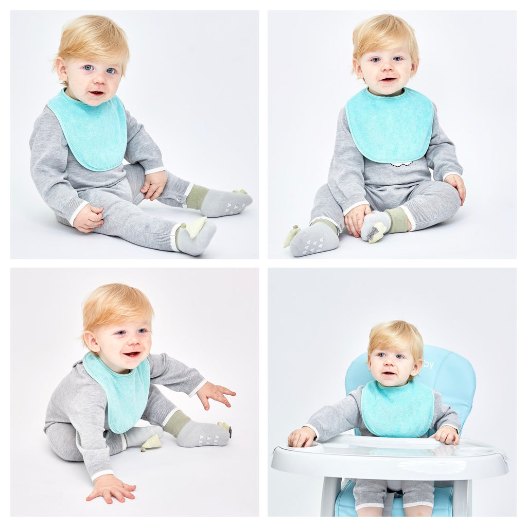 Youngever 12 Baby Bibs, Stay Dry Soft Waterproof Baby Terry Bibs for 3 To 12 Months