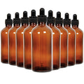 Youngever 16 Pack 4 Ounce Glass Dropper Bottles for Essential Oil, 2 Stainless Steel Mini Funnels