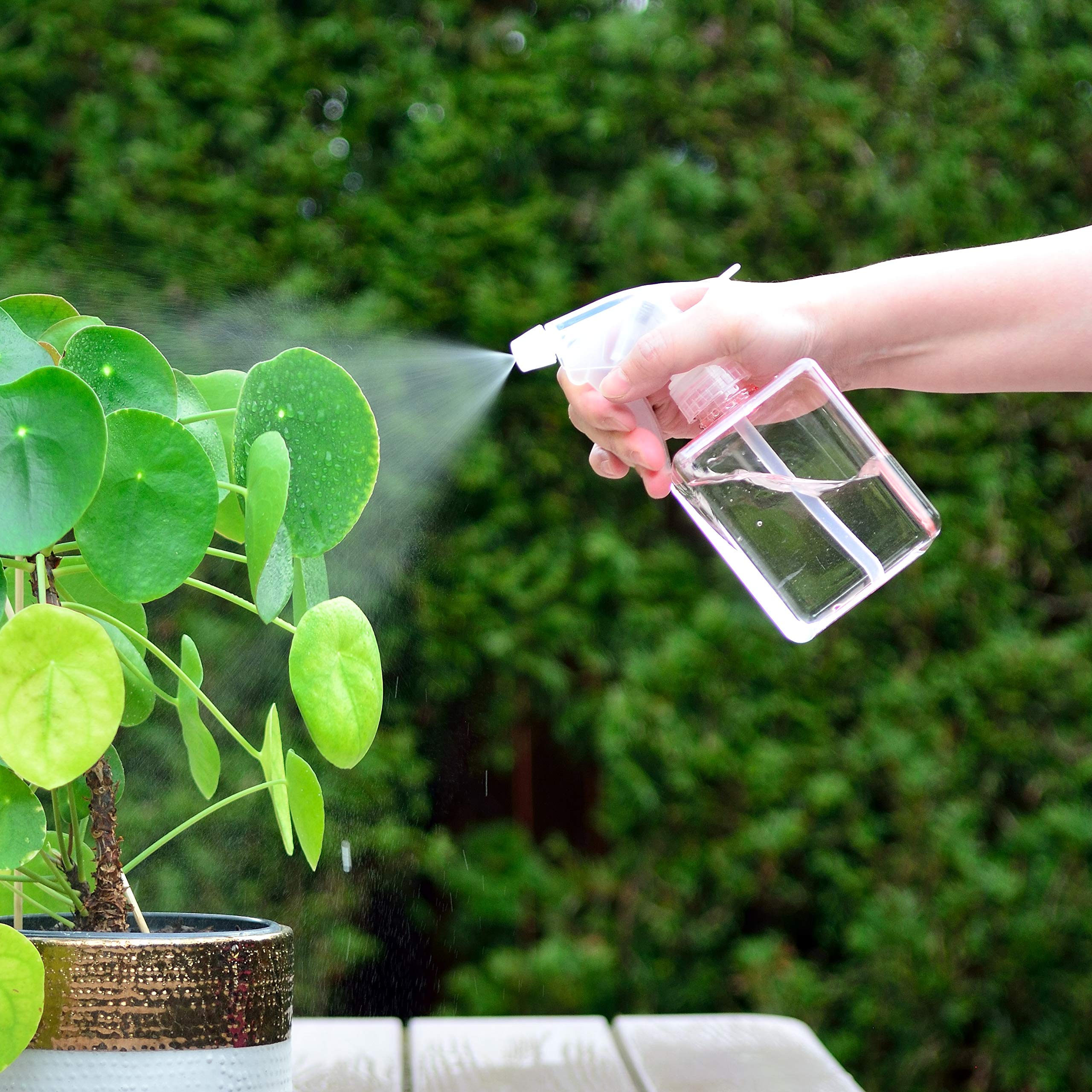 Youngever 5 Pack Empty Plastic Spray Bottles, Assorted Color Square Spray Bottles for Hair and Cleaning Solutions