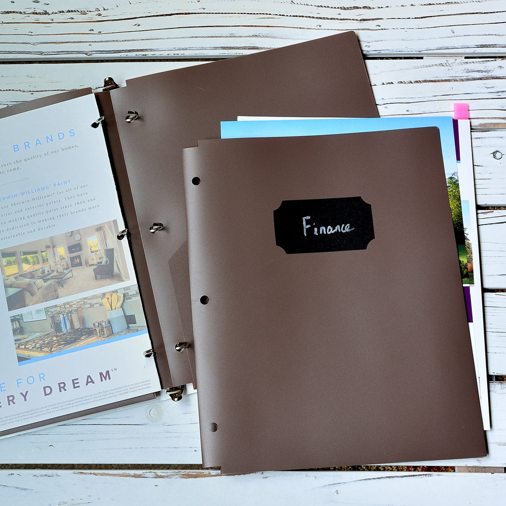 Youngever 6 Pack Heavy Duty Plastic Two Pocket Folders, Binder Dividers with Pocket, 3 Hole Punch Folder with Notches, Binder Folders