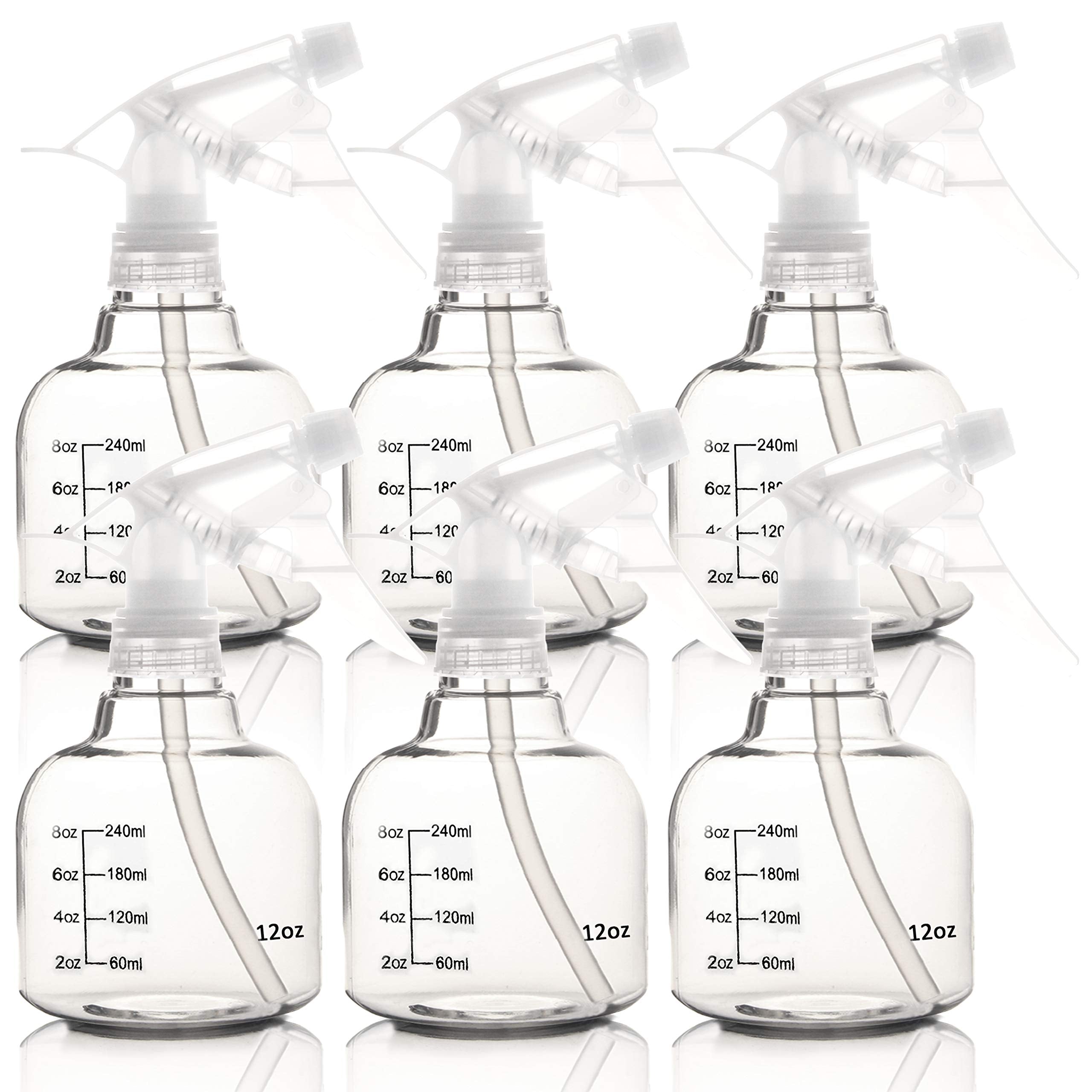 Youngever 6 Pack Empty Plastic Spray Bottles, Spray Bottles for Hair and Cleaning Solutions